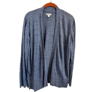 Croft & Barrow Open-Front Lightweight Blue Cardigan Sweater • Women’s L